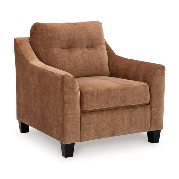 Emilia Accent Chair, Flared Arms, Soft Clay Brown Tufted Polyester
