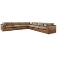 thumbnail image 1 of Emilia Caramel Leather 7pc Modular Sectional, 1 of 11