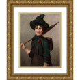 thumbnail image 1 of Emilia Dukszyńska-Dukszta 12x14 Gold Ornate Wood Frame and Double Matted Museum Art Print Titled - Portrait of a Schoolgirl (1888), 1 of 4