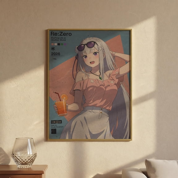 Emilia Re:Zero Anime Poster Unframed Size 24''x36'' GooGate
