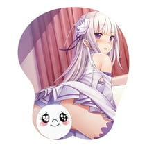 Emilia Re:Zero Mouse Pads Game Office PC Desk 3D Silicone Mousepad School Supplies Wrist Rests Home Gamer Computer Accessories