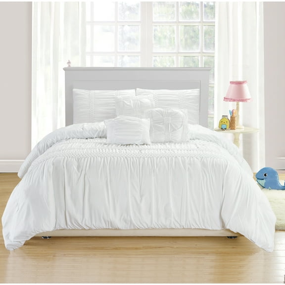 Emilia Ruching Texture 6 Piece Comforter Set
