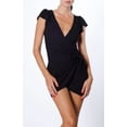 thumbnail image 1 of Emilia Wrapped Ribbed Mini Dress, 1 of 4