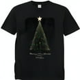 Emiliano D'orsa Style Merry Christmas Tree Black TShirt Festive Window