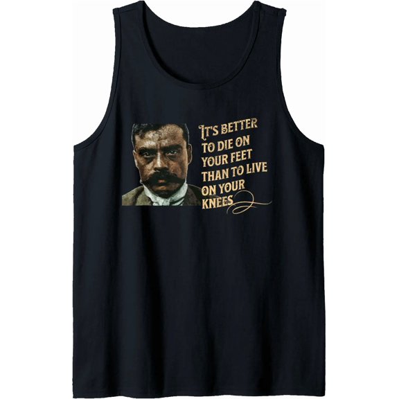 Emiliano Zapata Mexican Flag La Revolucion Mexicana Tank Top Size S-3XL