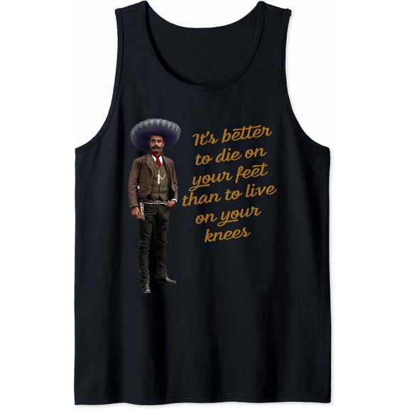 Emiliano Zapata Mexican Flag La Revolucion Mexicana Tank Top Size S-3XL