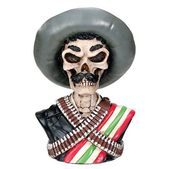 Emiliano Zapata Mexican Revolution Leader Skeleton Bust Figurine