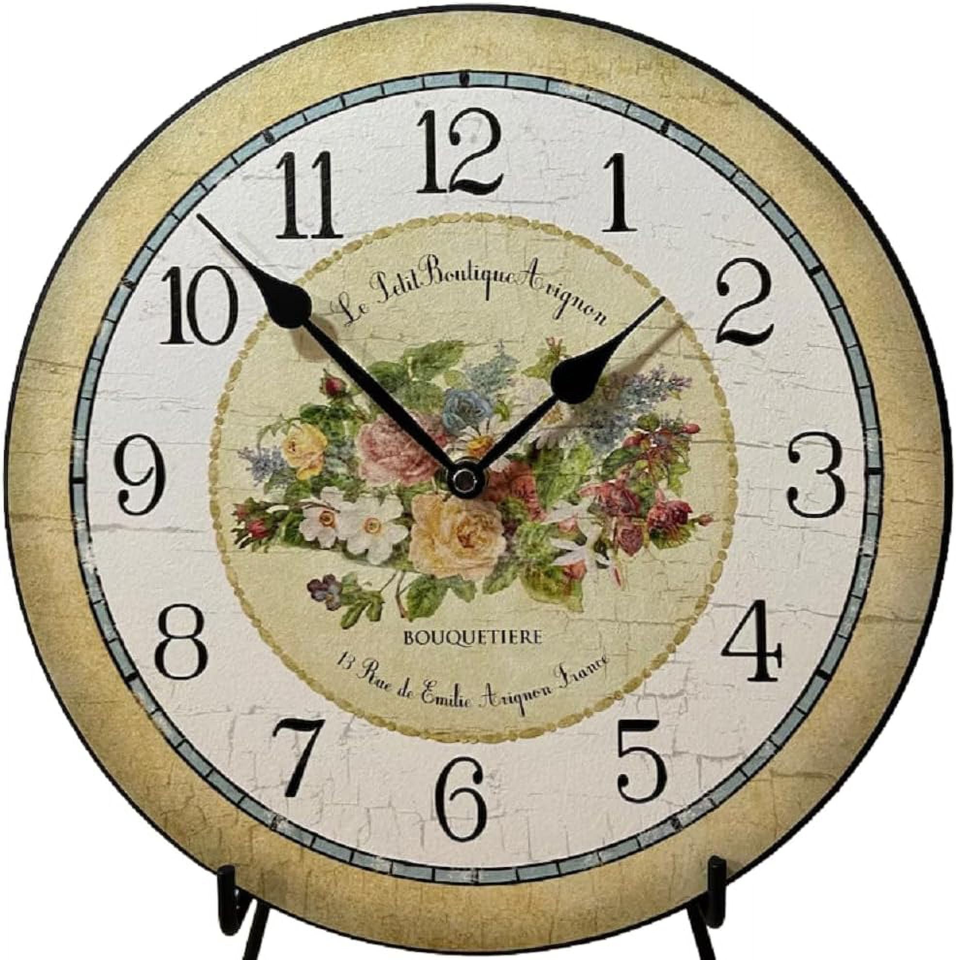 Emilie Floral Wall Clock Ultra Quiet Quartz Mechanism Hand Made in