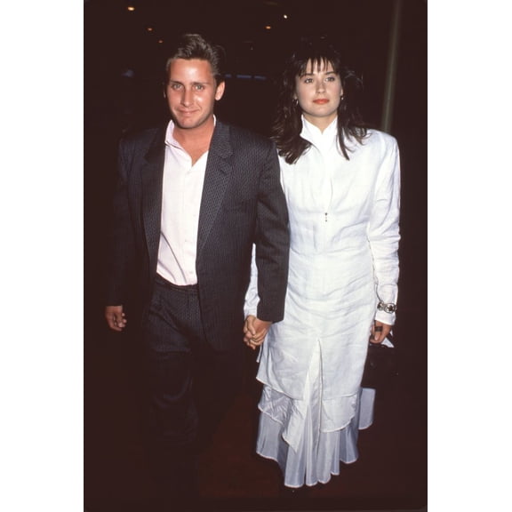 Emilio Estevez In Gray Patterned Suit With Demi Moore In All White Dress Photo Print (8 x 10) - Item # CPA2171