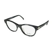 NEW EMILIO PUCCI 2677 WOMENS/LADIES CAT EYE FULL-RIM STRIPED PEAR / BLACK FRAME DEMO LENSES 49-17-135 EYEGLASSES/EYE GLASSES
