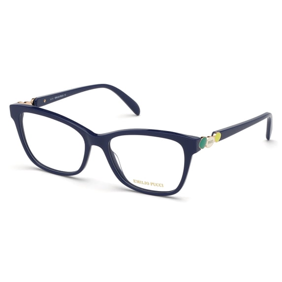 Emilio Pucci EP5150 Full Rim Square Shiny Blue Eyeglasses