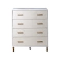 thumbnail image 1 of Emily 37 Inch Wood Tall Dresser Chest 4 Drawers Gold Handles White - Saltoro Sherpi, 1 of 5