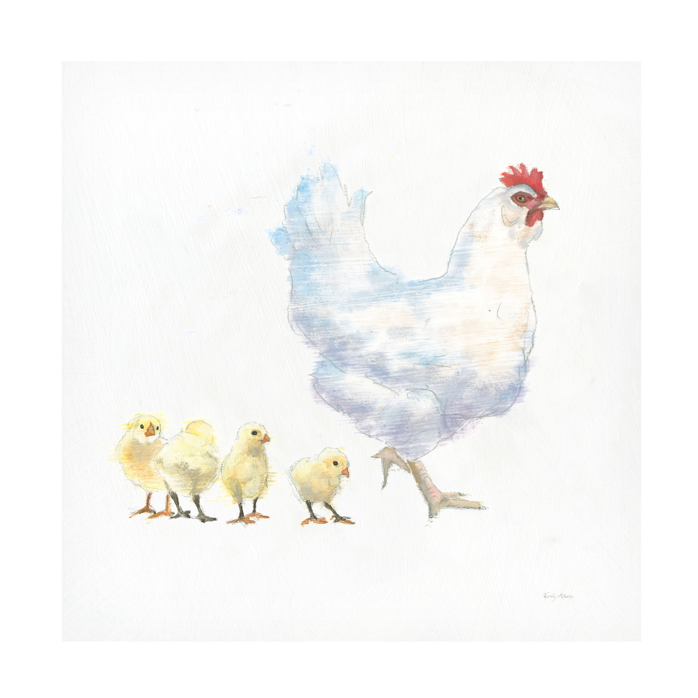 Emily Adams 'Hen and Chickens' Canvas Art