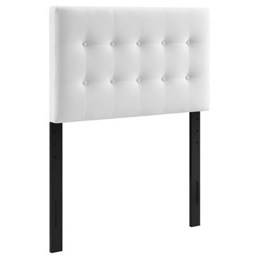 Emily Biscuit Tufted Performance Velvet Headboard, White