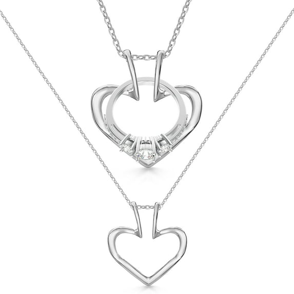 Emily C Ring Holder Necklace - Sterling Silver Ring Keeper Necklaces - Women & Men Wedding Ring Holder Necklace - Cute Necklace Jewelry for Women, Wife, Nurse, Doctor - Cute Ring Necklace Holder