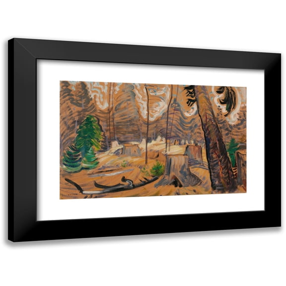 Emily Carr 14x11 Black Modern Framed Museum Art Print Titled - Forest Interior