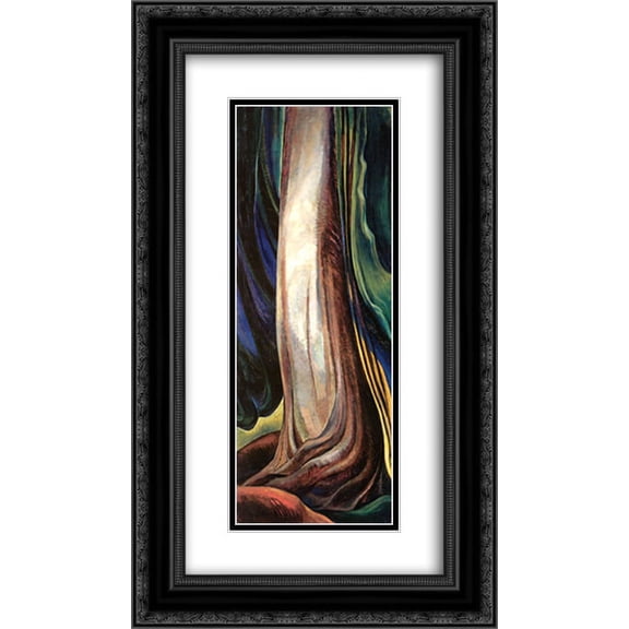 Emily Carr 2x Matted 14x24 Black Ornate Framed Art Print 'Tree Trunk'