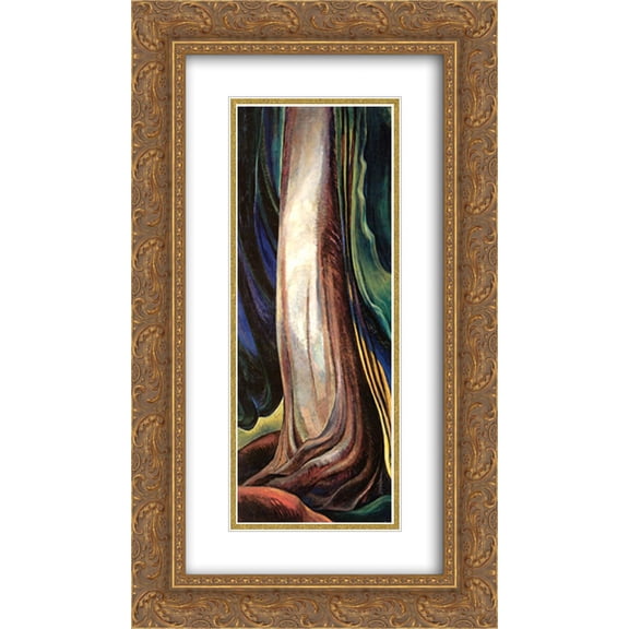 Emily Carr 2x Matted 14x24 Gold Ornate Framed Art Print 'Tree Trunk'