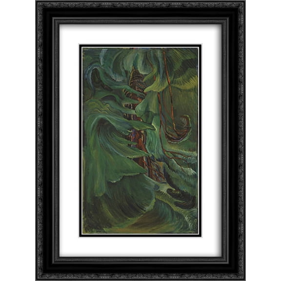 Emily Carr 2x Matted 18x24 Black Ornate Framed Art Print 'Cedar'