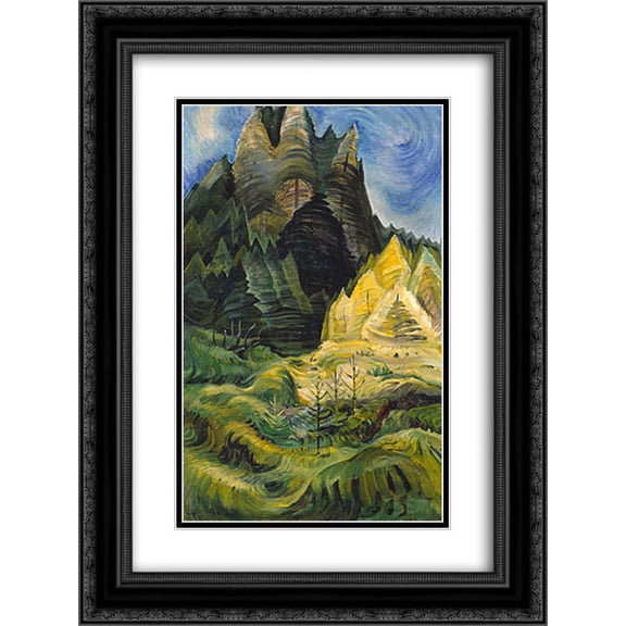 Emily Carr 2x Matted 18x24 Black Ornate Framed Art Print 'Reforestation'