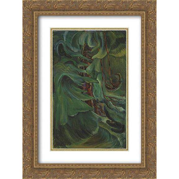 Emily Carr 2x Matted 18x24 Gold Ornate Framed Art Print 'Cedar'