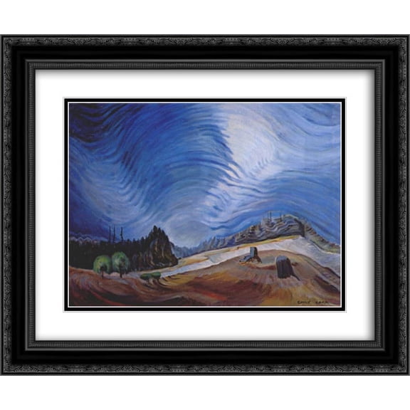 Emily Carr 2x Matted 24x20 Black Ornate Framed Art Print 'Above the Gravel Pit'
