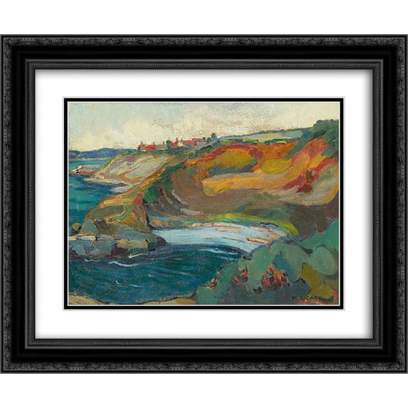 Emily Carr 2x Matted 24x20 Black Ornate Framed Art Print 'Chemainus Bay, Vancouver Island'