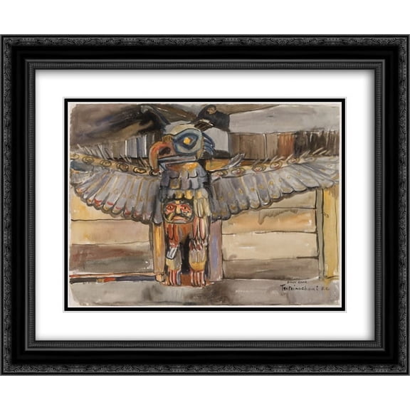 Emily Carr 2x Matted 24x20 Black Ornate Framed Art Print 'Tsatsisnukomi, B.C.'