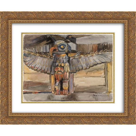Emily Carr 2x Matted 24x20 Gold Ornate Framed Art Print 'Tsatsisnukomi, B.C.'