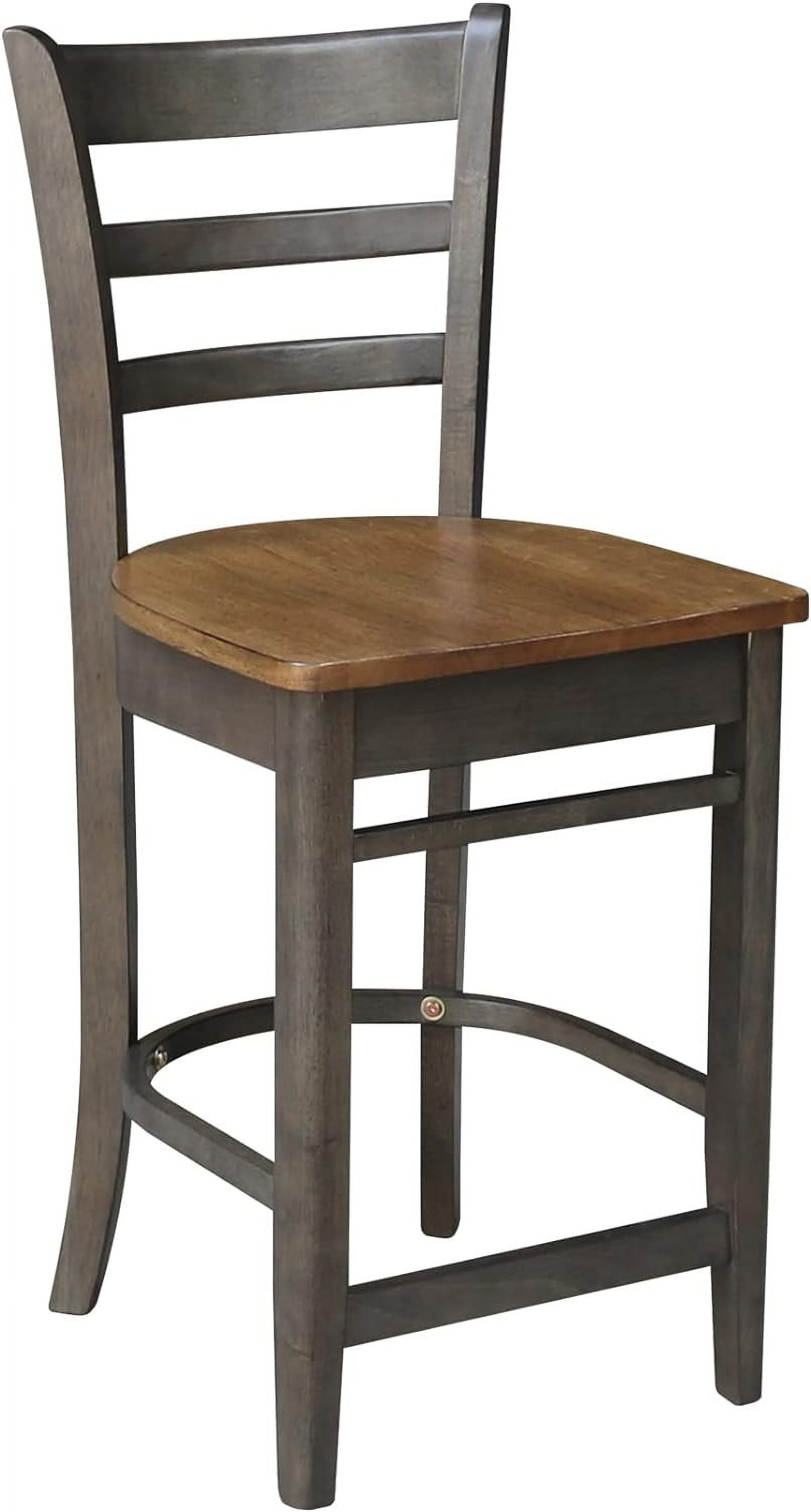 Elegant Emily Black Solid Wood Counter-Height Stool - 24" Seat