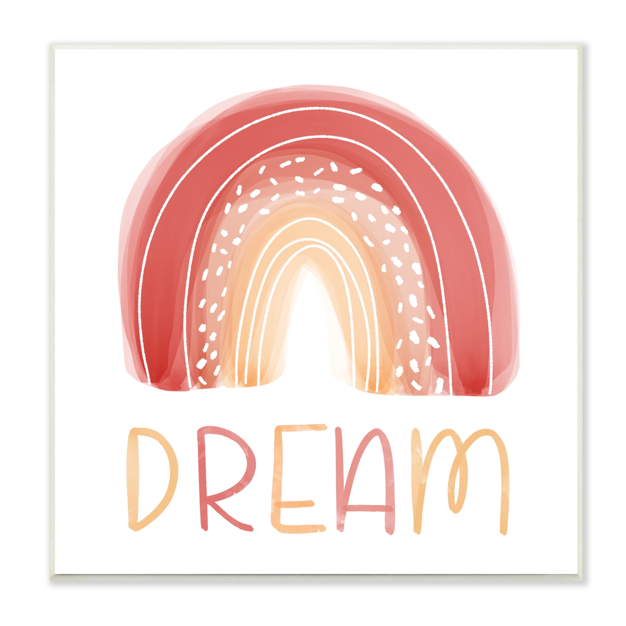 Emily Cromwell Industries Orange Red Dream Rainbow Whimsical Lines Abstract Dots 12 in x 12 in Framed Painting Canvas Art Print, by Stupell Home Décor