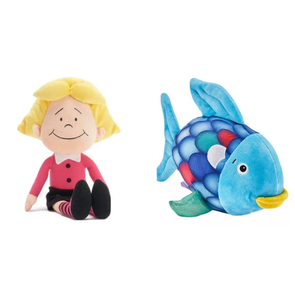 Emily Elizabeth & Rainbow Blue Fish Set Plush 's 12" Soft Stuffed Dolls New