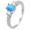 thumbnail image 1 of Emily Fire Opal Sterling Silver Cz Engagement Ring Womens Ginger Lyne Collection, 1 of 5