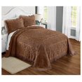 thumbnail image 1 of Emily Floral Chenille Bedspread, Soft Cotton Comforter, California King Size Quilt in Chocolate - Luxury Hotel Bedding, California King Bedspread (Chocolate, California King), 1 of 2
