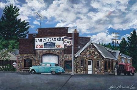 Emily Garage Canvas Art - Lynn Garwood (12 x 18)