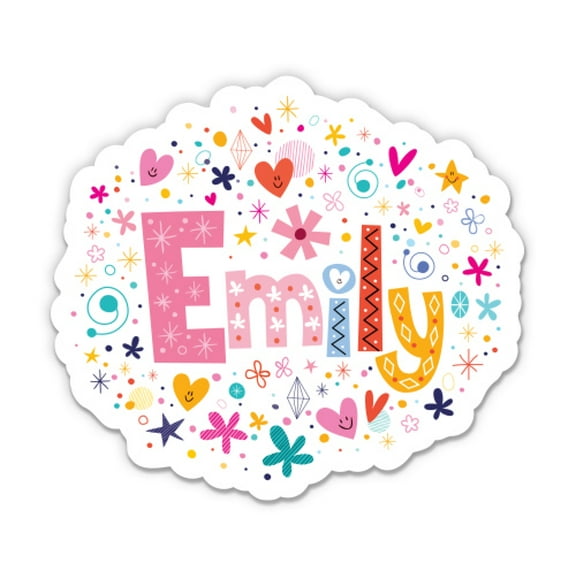 Emily Girl Name Cute Kid Lunchbox - 3" Vinyl Sticker - For Car Laptop Water Bottle Phone - Waterproof Decal