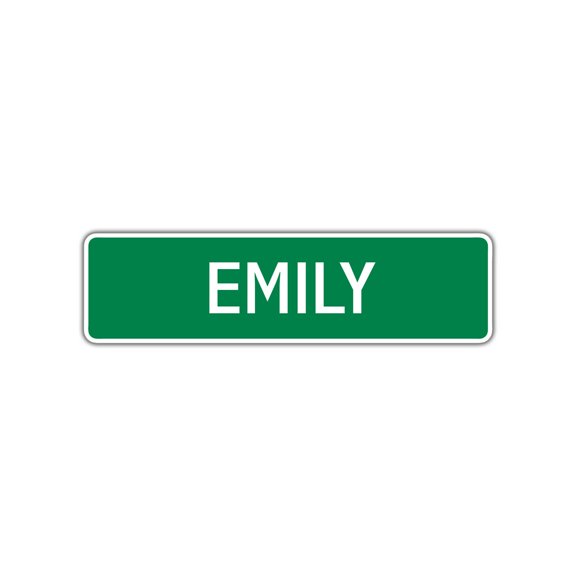Emily Girls Children Name Letter Printed Plaque Decoration Label Indoor Outdoor Unique Wall Novelty Aluminum Metal Sign 4"x13.5"