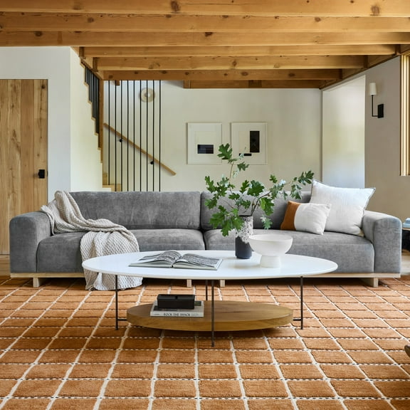 Rugs USA Gretchen Checked Wool Area Rug, 8' 6" x 11' 6", Gretchen Rust