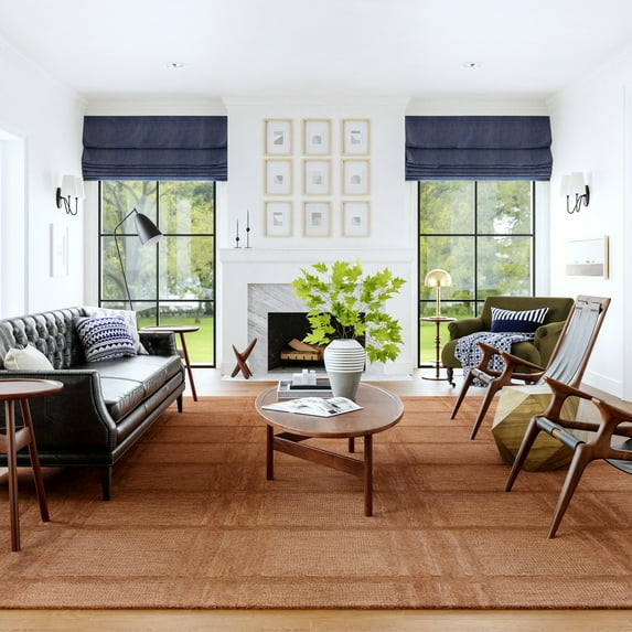 Rugs USA Mallory Plaid Wool Area Rug, 5' x 8', Mallory Rust