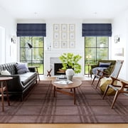 Rugs USA Mallory Plaid Wool Area Rug, 8 6" x 11 6", Mallory Dark Brown