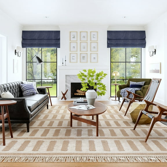 Rugs USA Merrick Tasseled Cotton and Wool Area Rug, 3' x 5', Merrick Rust