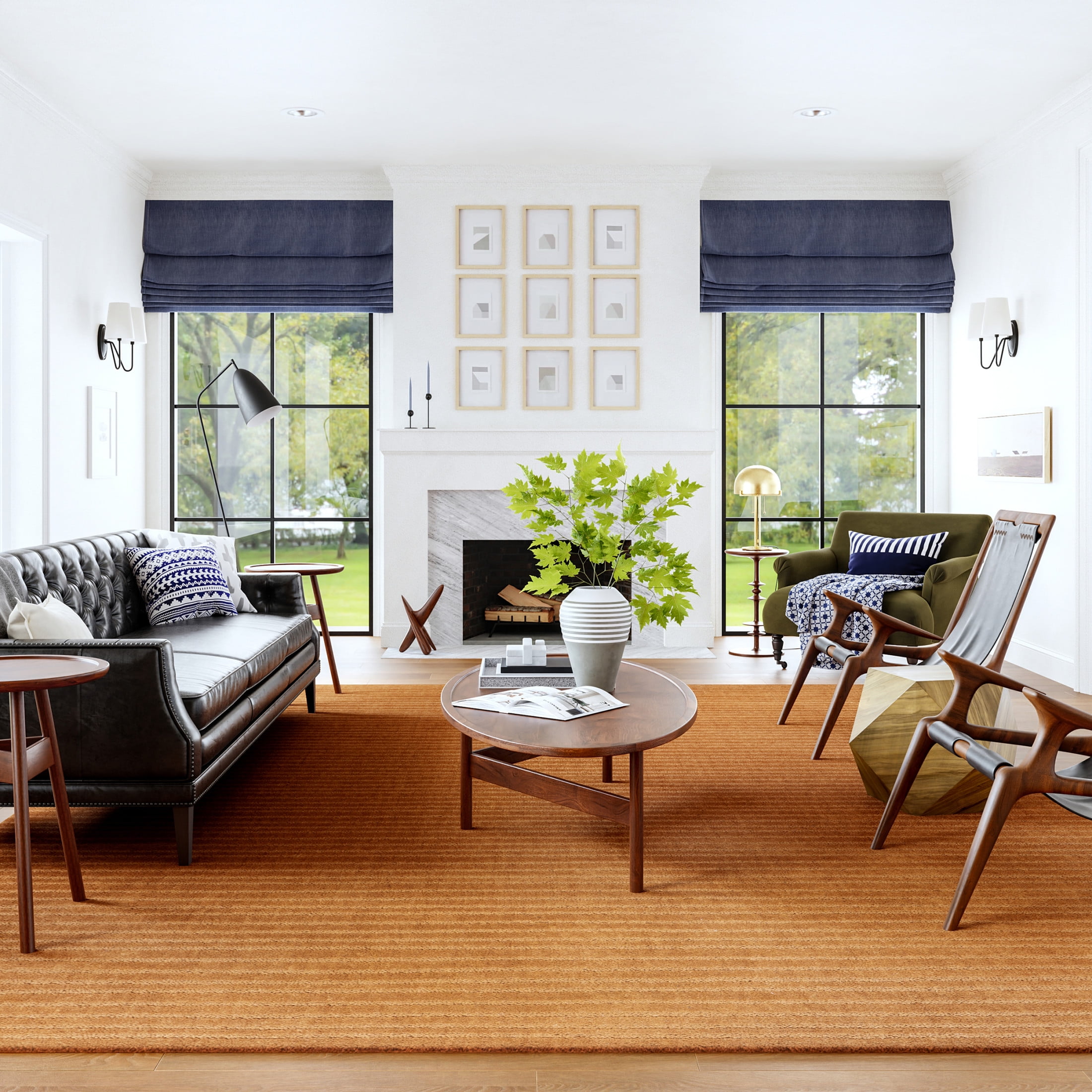 Handmade Rust Wool Tufted Rectangular Area Rug, 8' x 10'