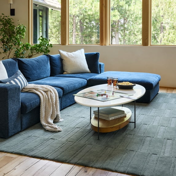 Rugs USA Starke Checked Wool Area Rug, 6' x 9', Starke Hunter Green