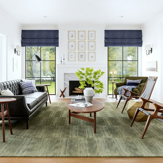 Rugs USA Starke Checked Wool Area Rug, 7' 6" x 9' 6", Starke Olive