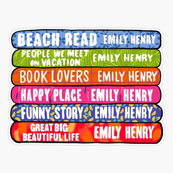 Emily Henry Book Stack Romance Reading Sticker
