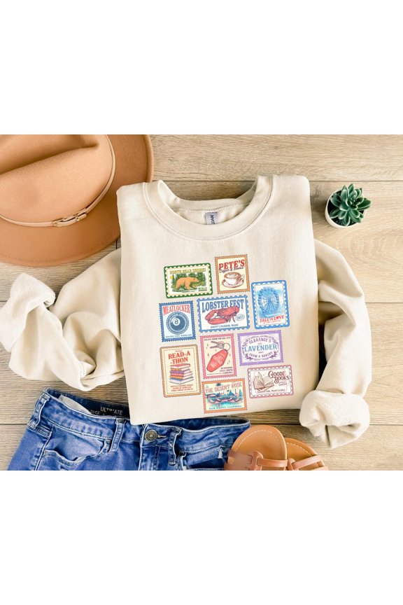 Emily Henry Books Stamp Sweatshirt, Beach Read Sweater, Sunshine Falls Shirt, Happy Place Inspired Shirt, Book Lovers shirt, Book Shirts