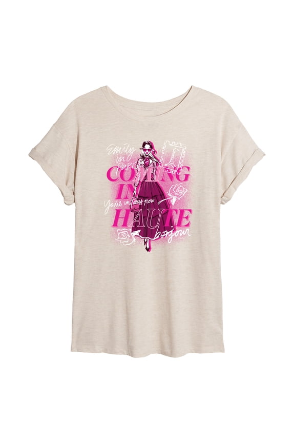 - Coming In Haute -Womens Oversized Graphic T-Shirt