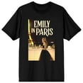 thumbnail image 1 of Emily In Paris Eiffel Tower Crew Neck Short Sleeve Women's Black T-shirt-XXL, 1 of 3