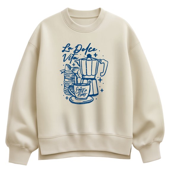 Emily In Paris - La Dolce Vita - Ladies Oversized Fleece Crew Sweatshirt