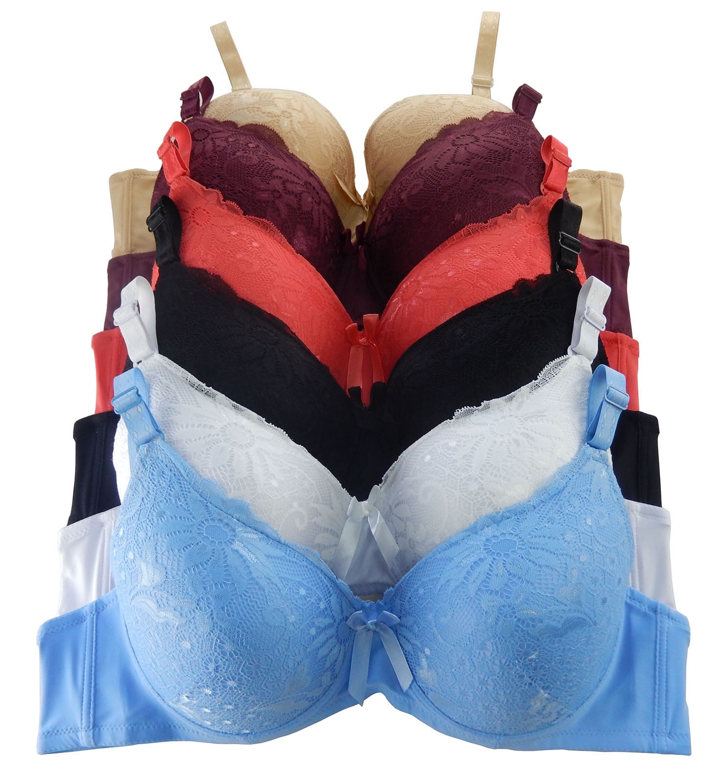 Emily Johnson Women bras 6 pack Plus Size Bra D cup and DD cup DDD cup ...